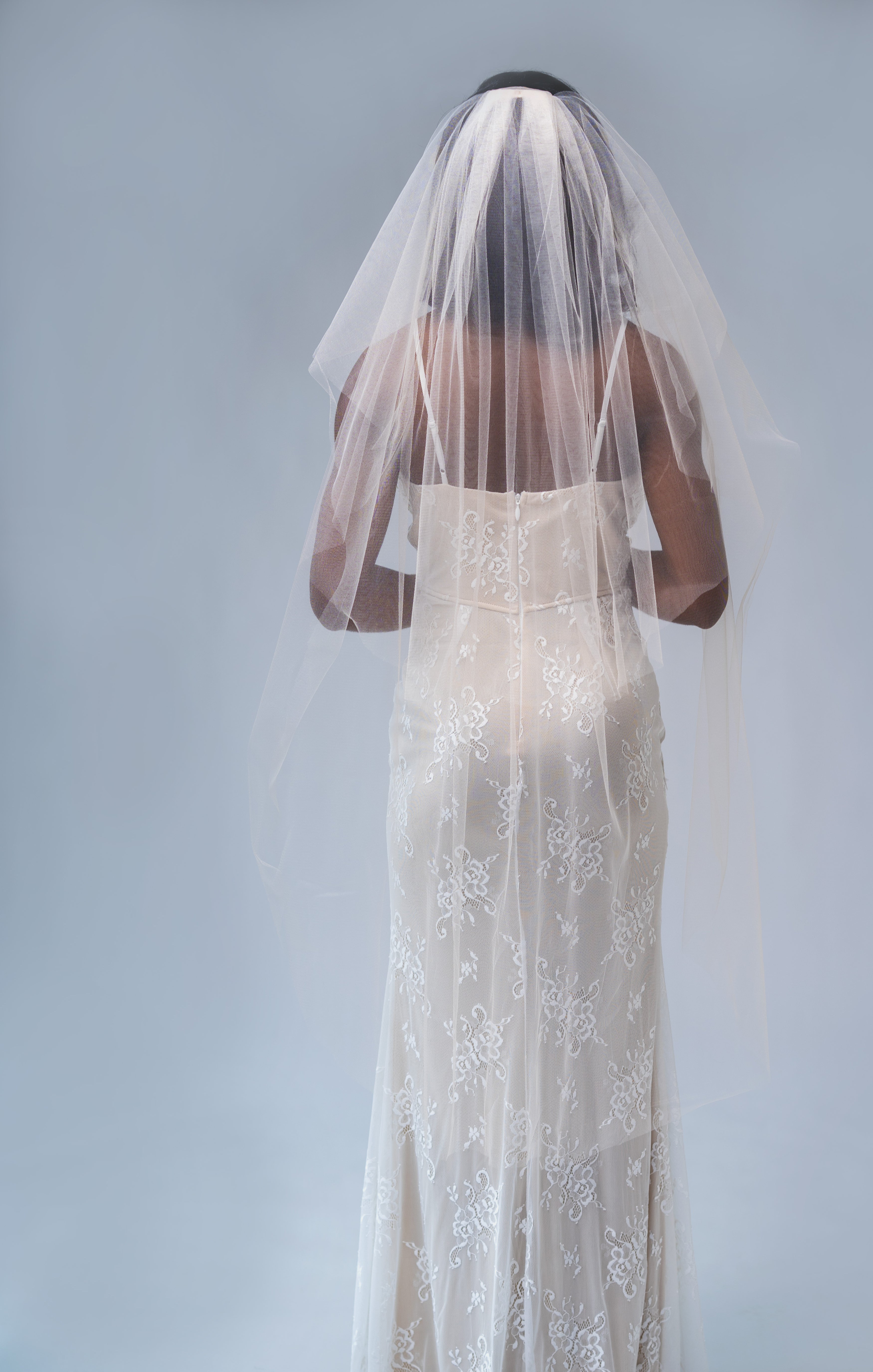 Simple Champagne Veil – London De Sivar